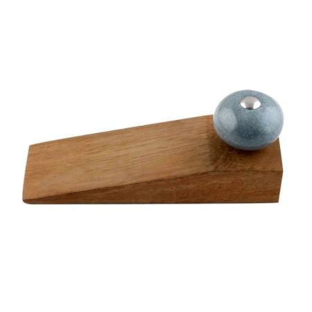 2 Pieces Grey Crackle Ceramic Wooden Door Stopper
